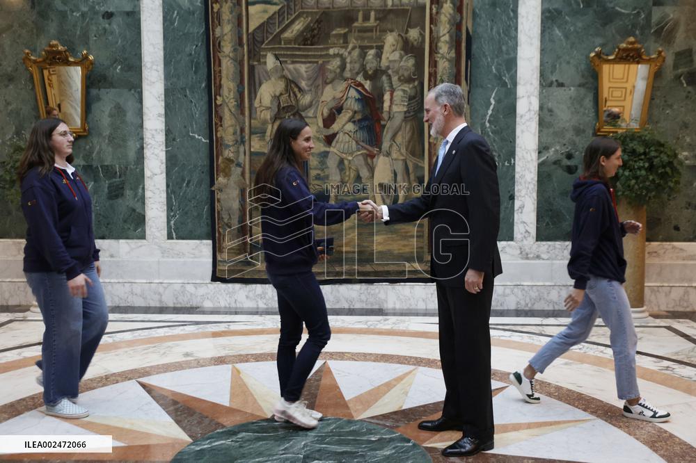 King Felipe Receives European Aquatic Championships' Medalists - Barcelona