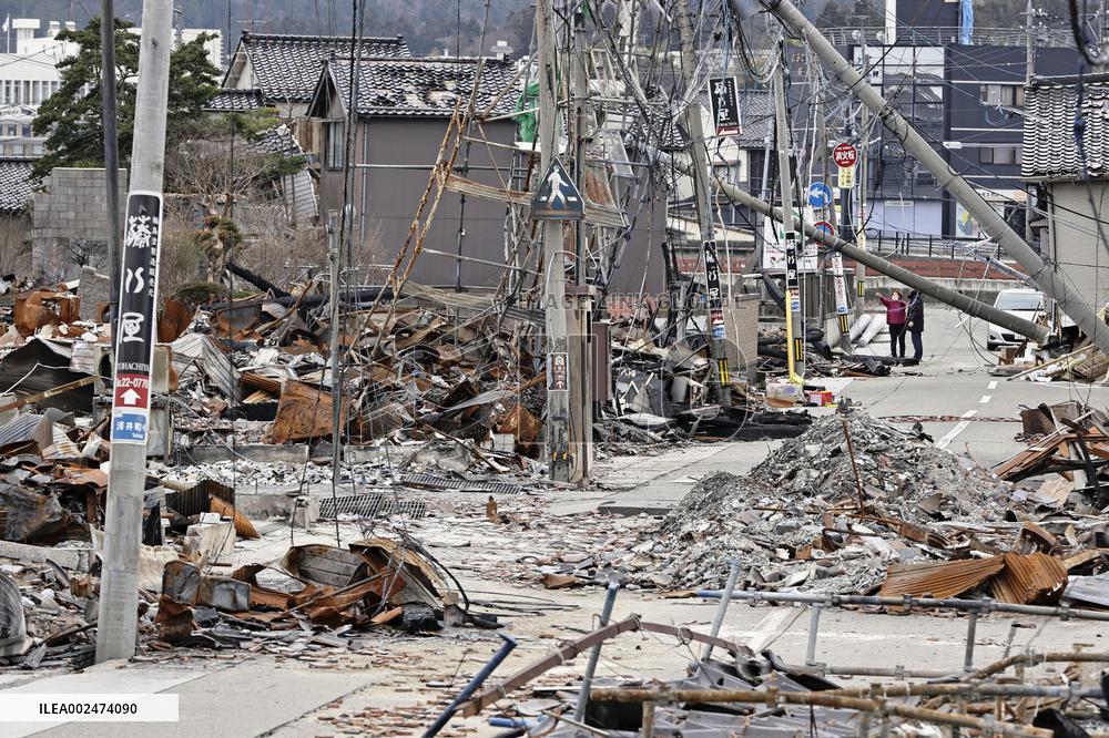 Aftermath of strong earthquake in central Japan
