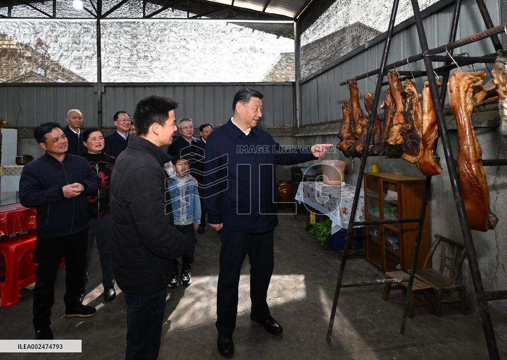 CHINA-HUNAN-CHANGDE-XI JINPING-INSPECTION (CN)