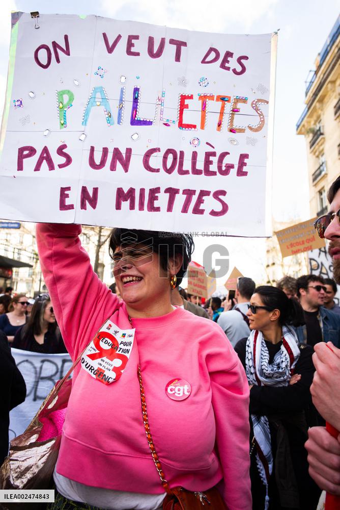 Public Sector Workers Demonstrate - Paris