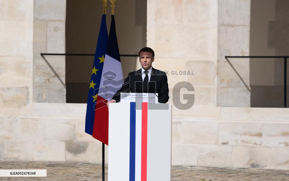 Philippe De Gaulle National Tribute Ceremony - Paris