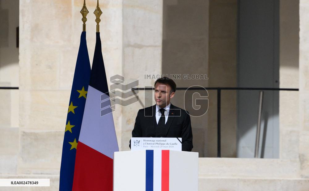 Philippe De Gaulle National Tribute Ceremony - Paris