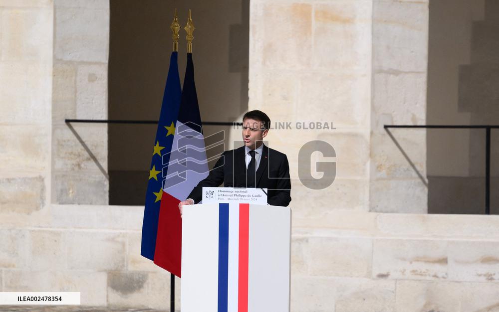 Philippe De Gaulle National Tribute Ceremony - Paris