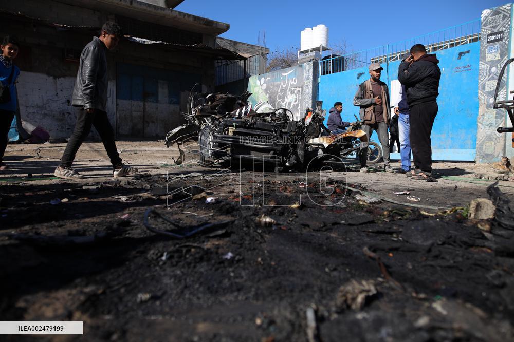 MIDEAST-GAZA-NUSEIRAT REFUGEE CAMP-ISRAEL-AIRSTRIKE
