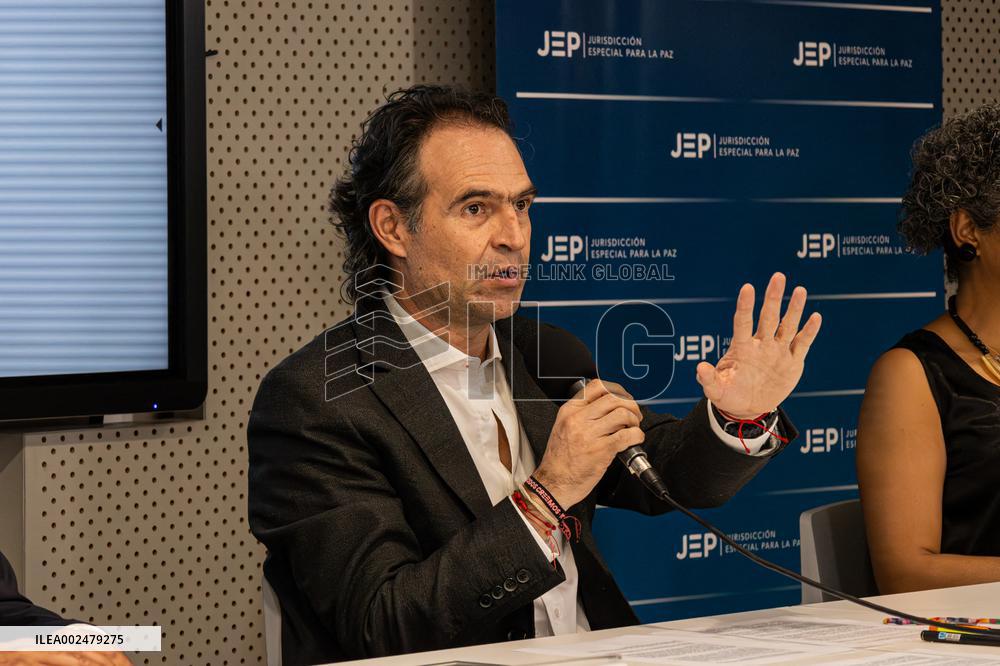 Colombia's Peace Jurisdiction 'JEP' Press Conference with Mayor of Medellin