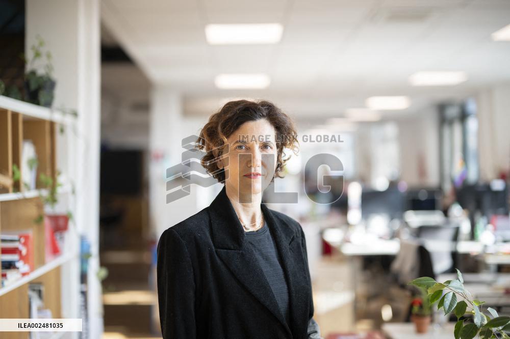 Mediapart's President Carine Fouteau Portrait - Paris