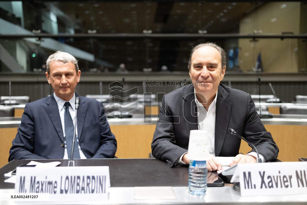 Xavier Niel hearing at the National Assembly - Paris