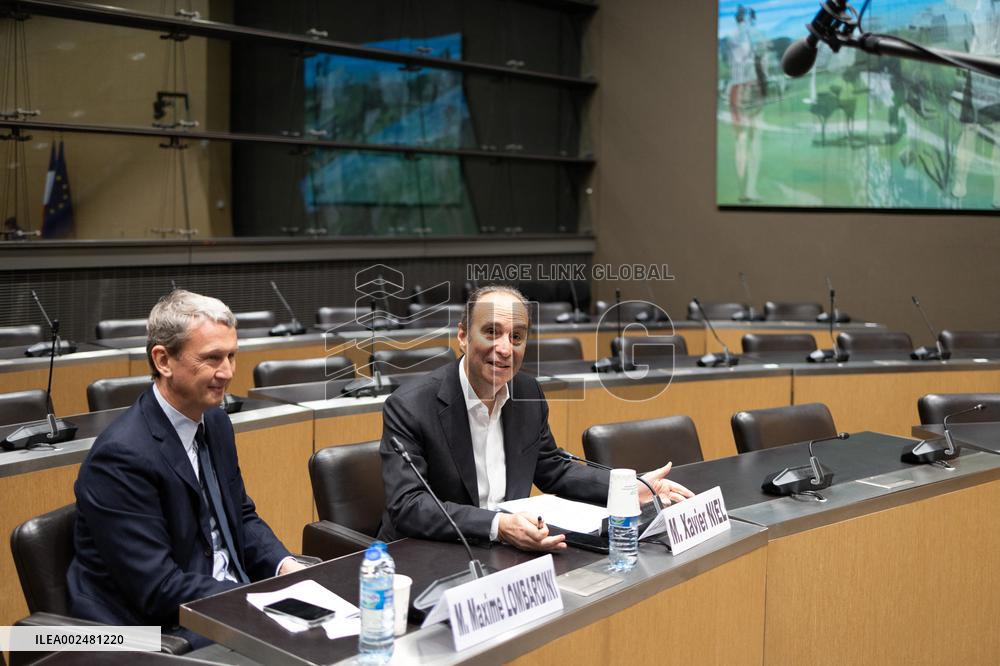 Xavier Niel hearing at the National Assembly - Paris