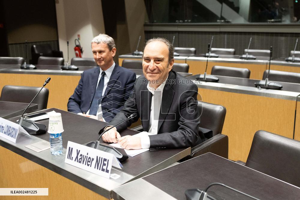 Xavier Niel hearing at the National Assembly - Paris