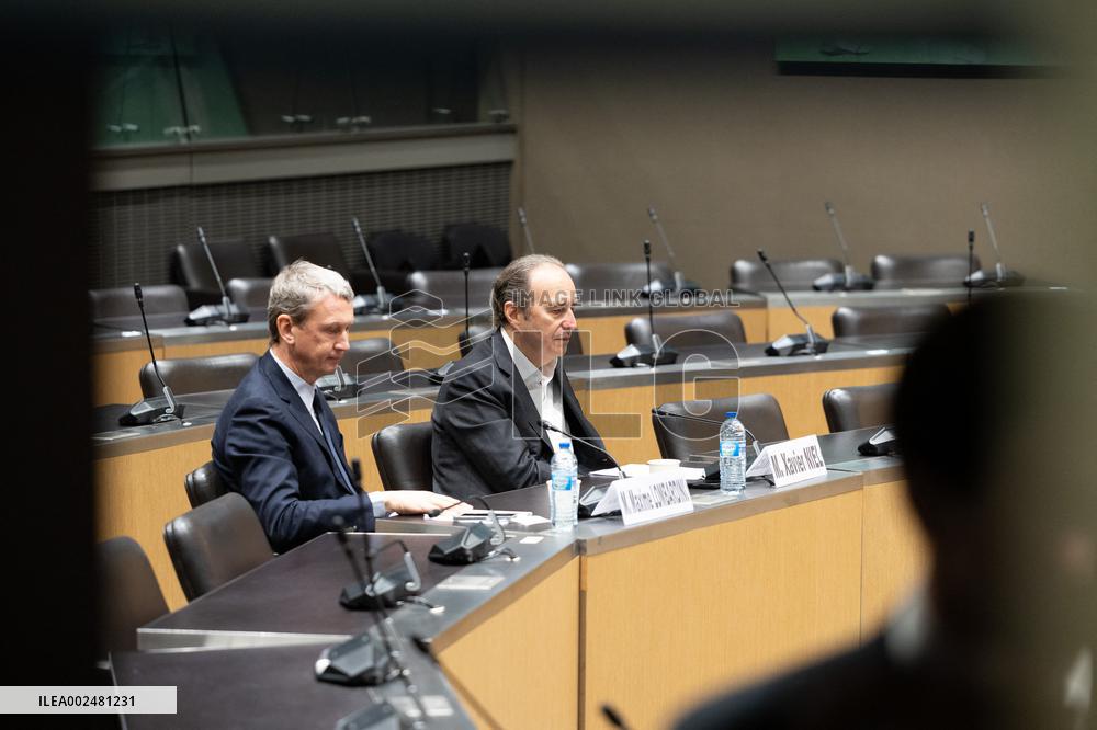 Xavier Niel hearing at the National Assembly - Paris