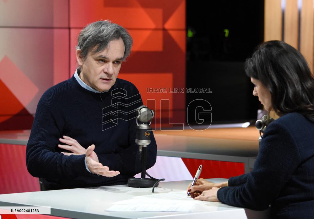 Charlie Hebdo Director Riss Appears On RMC/BFMTV - Paris