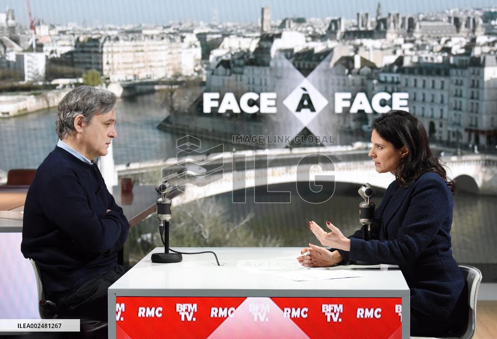 Charlie Hebdo Director Riss Appears On RMC/BFMTV - Paris