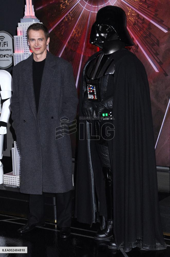 Hayden Christensen Celebrates Star Wars-Themed Takeover Of Empire State Building - NYC