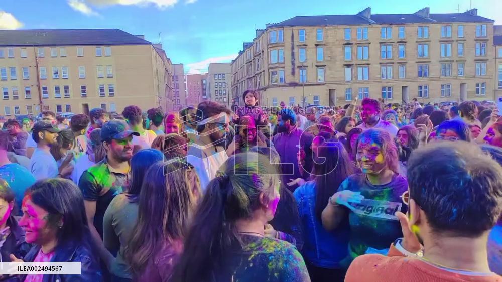 UK: Hundreds Join Holi Festival Celebration In Glasgow