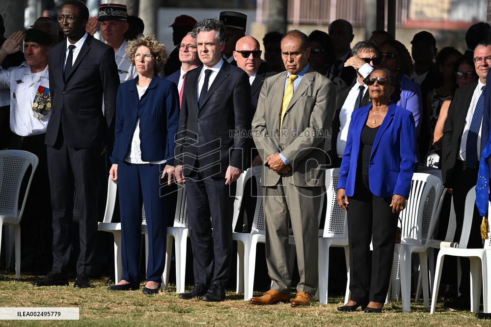 President Macron Attends A Ceremony In Cayenne - French Guiana