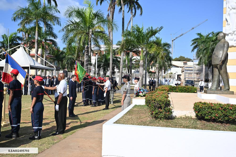 President Macron Attends A Ceremony In Cayenne - French Guiana