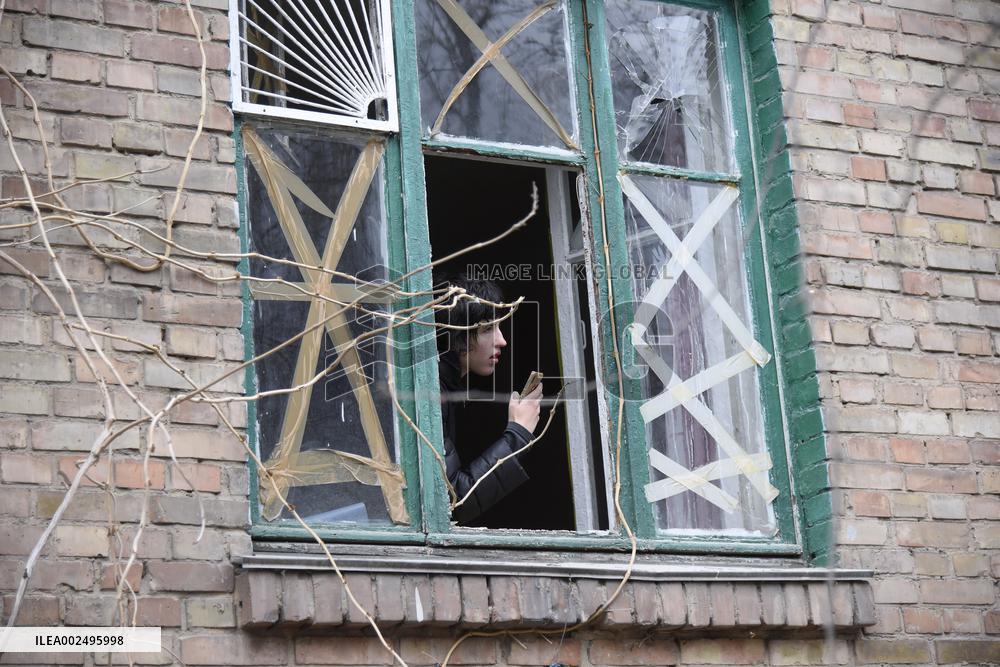 Russian ballistic missile attack on Kyiv