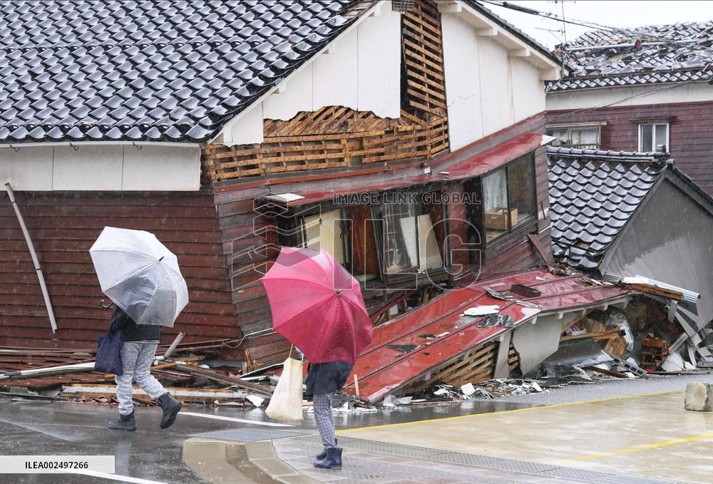 Aftermath of strong earthquake in central Japan