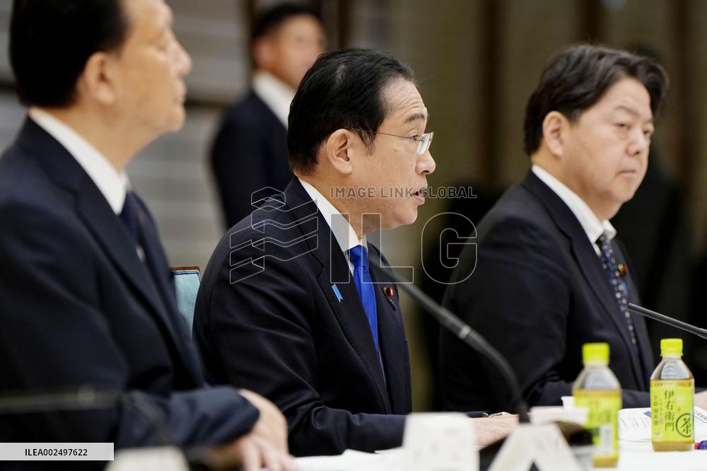 Japan PM Kishida at gov't panel meeting