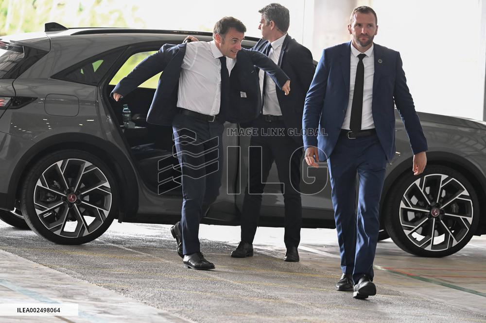 Emmanuel Macron Visits Ariane 6 Mounting Area - Guiana