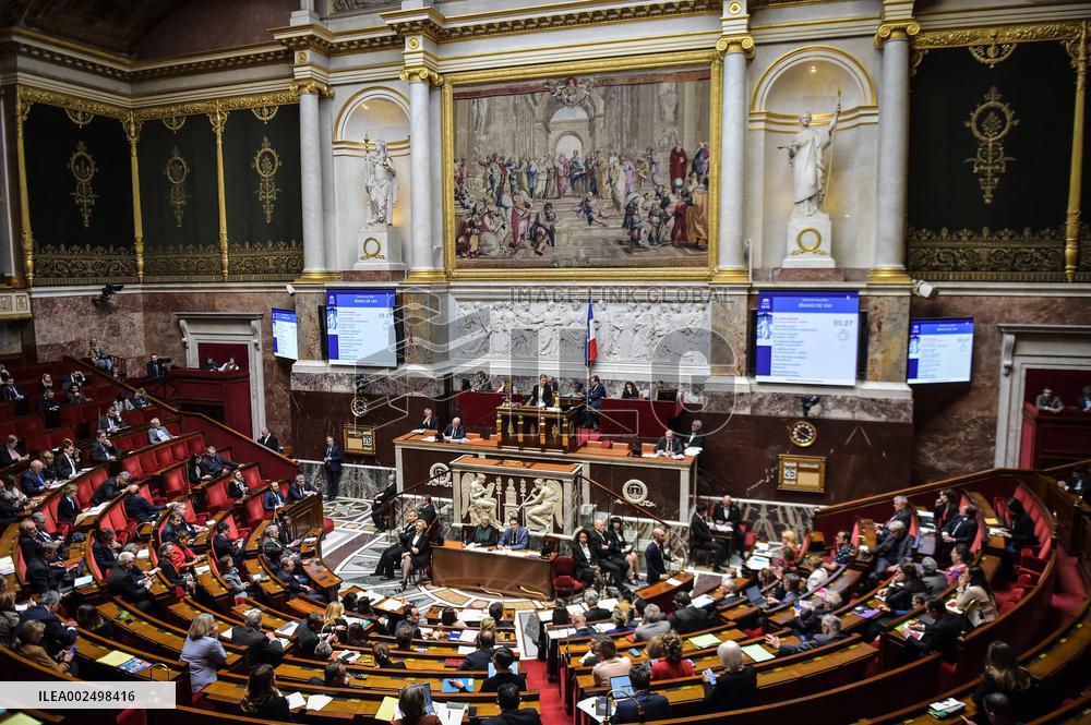 French Assembly Pays Tribute To The Victims Of Crocus City Hall Attack - Paris