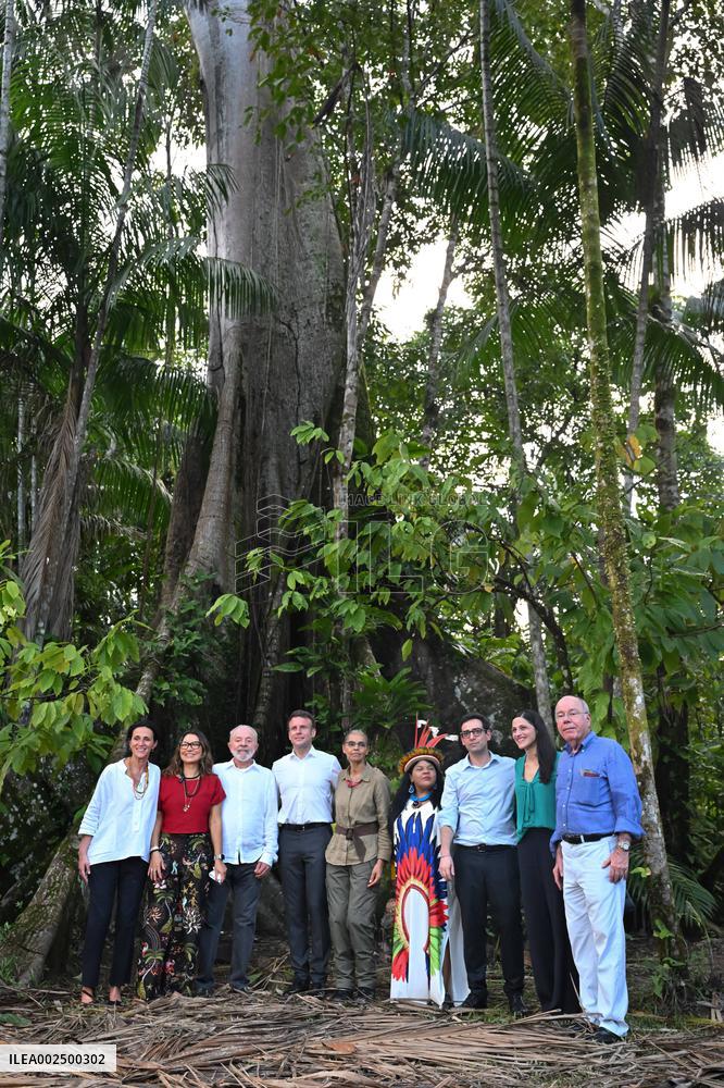 Macron And Lula Meet Raoni At Combu Island - Brazil