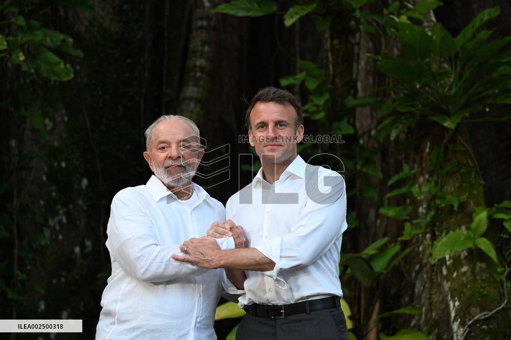 Macron And Lula Meet Raoni At Combu Island - Brazil