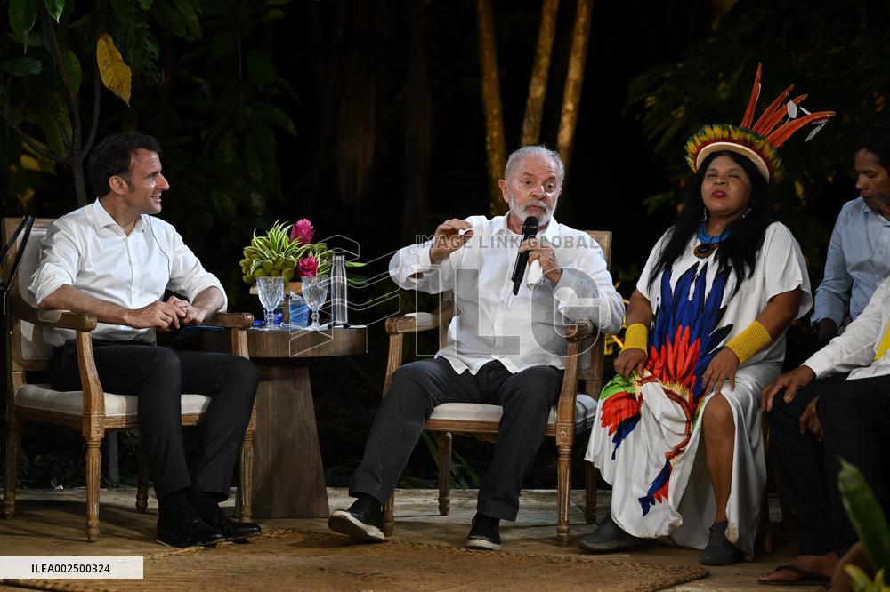 Macron And Lula Meet Raoni At Combu Island - Brazil