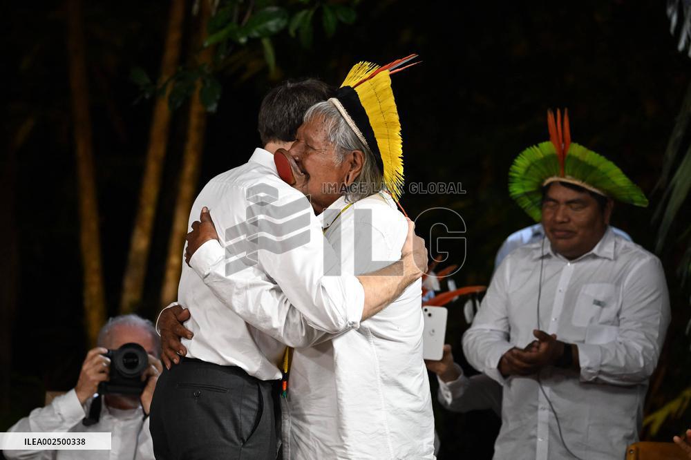 Macron And Lula Meet Raoni At Combu Island - Brazil