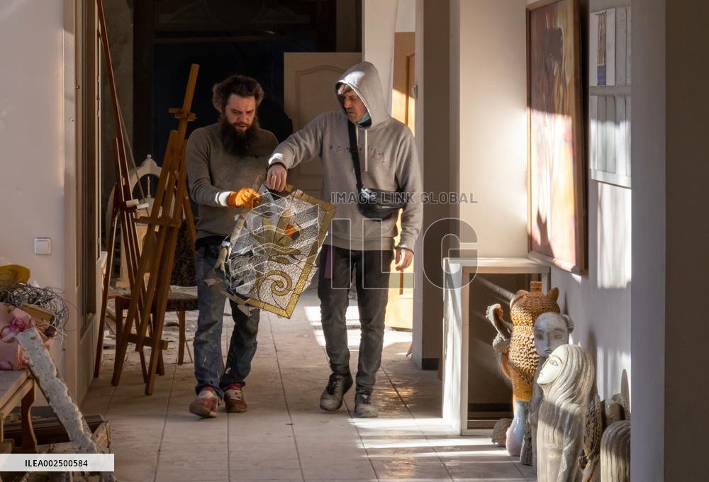Russian missile debris partially destroys Kyiv Art Academy