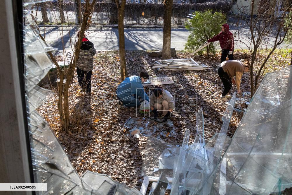 Russian missile debris partially destroys Kyiv Art Academy