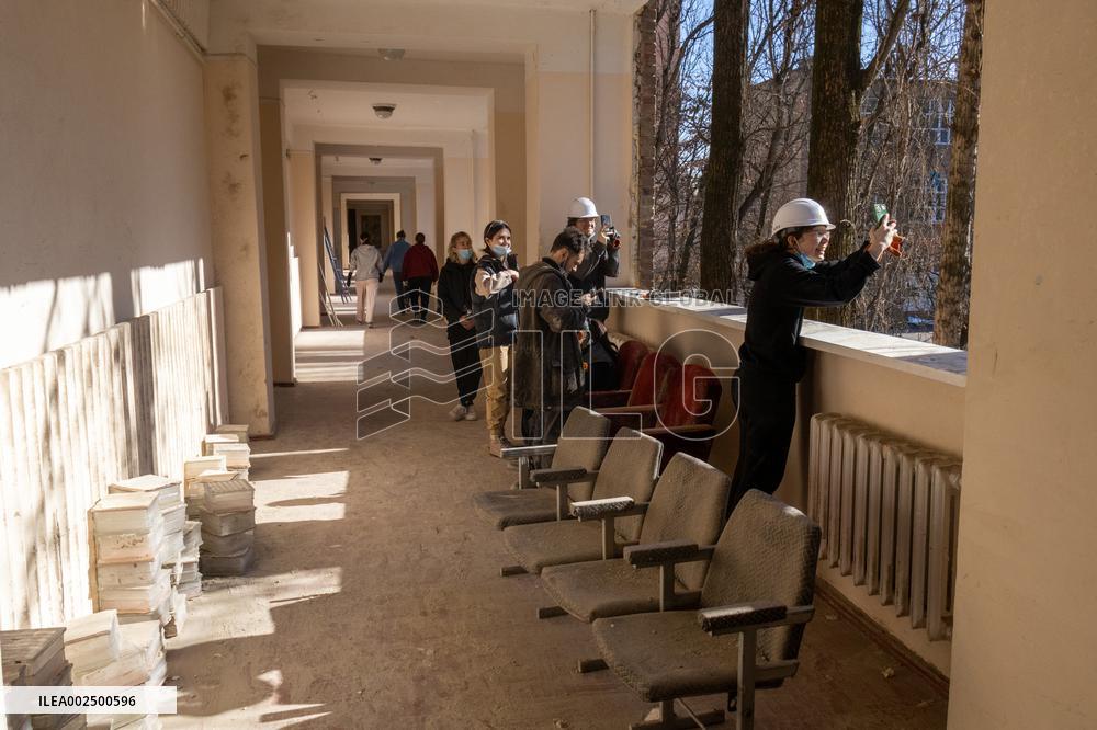 Russian missile debris partially destroys Kyiv Art Academy