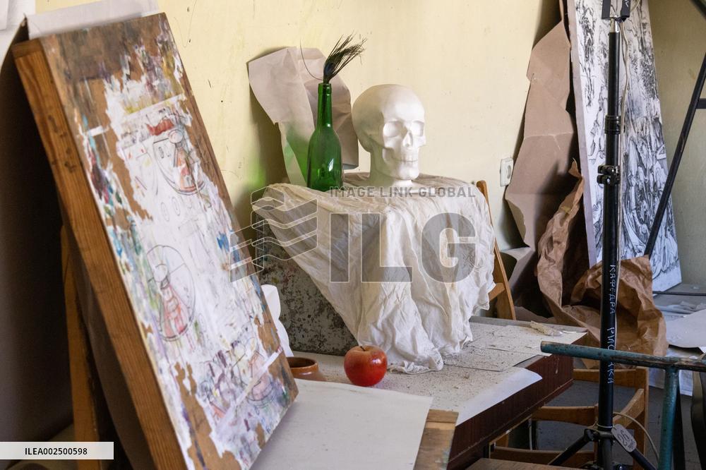 Russian missile debris partially destroys Kyiv Art Academy