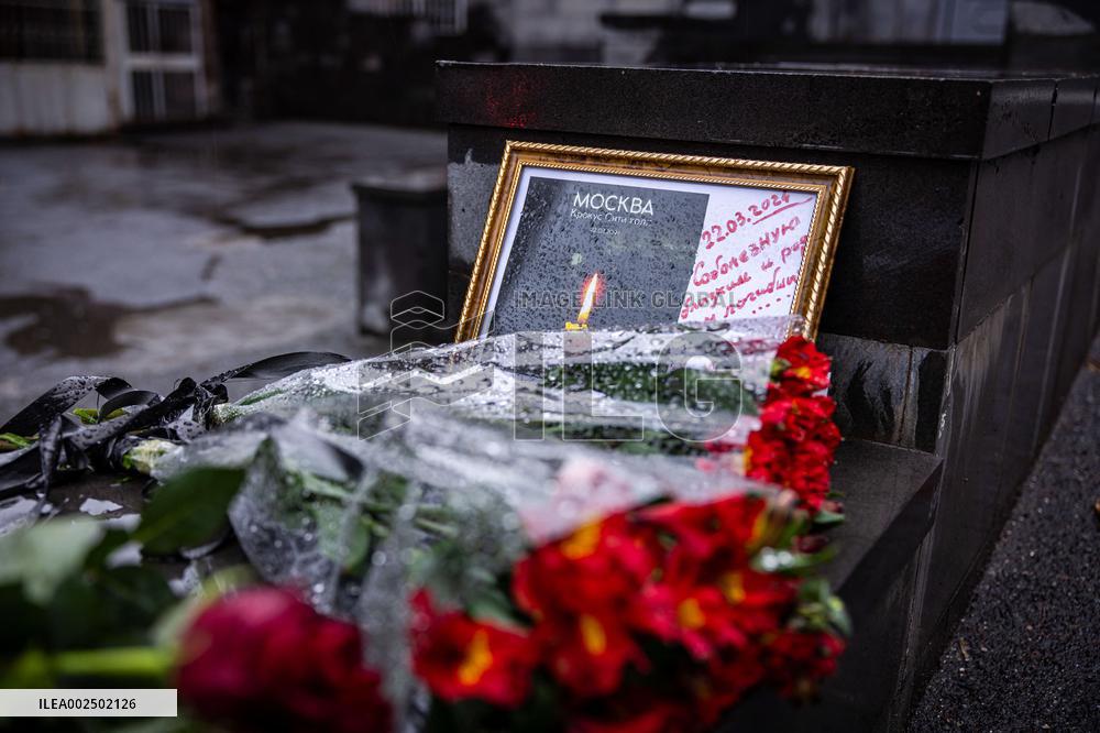 People Lay Flowers For The Victims Of Moscow Attack - Yerevan