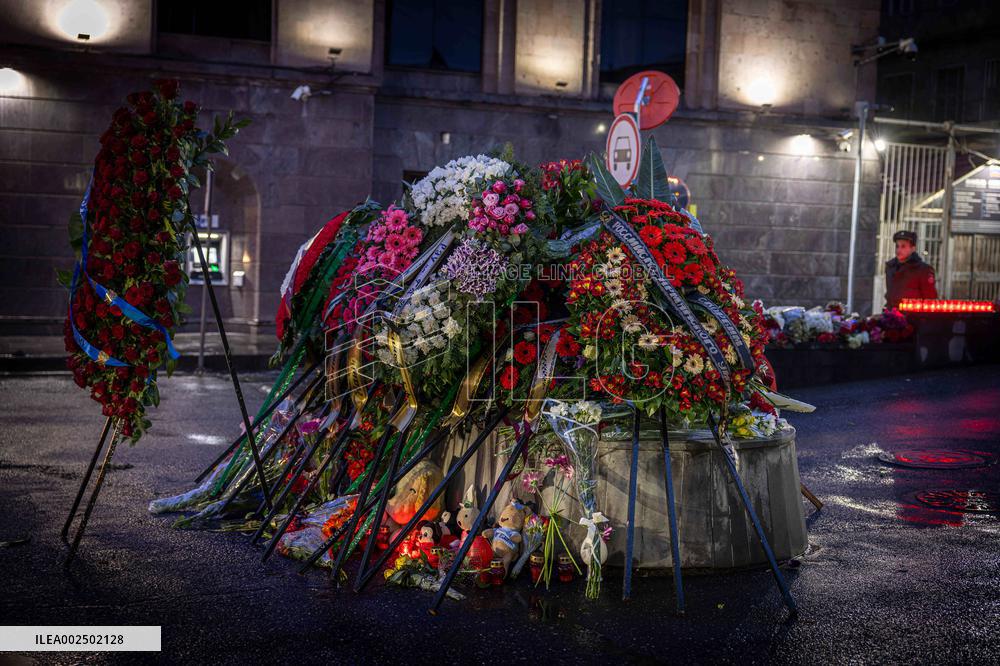 People Lay Flowers For The Victims Of Moscow Attack - Yerevan