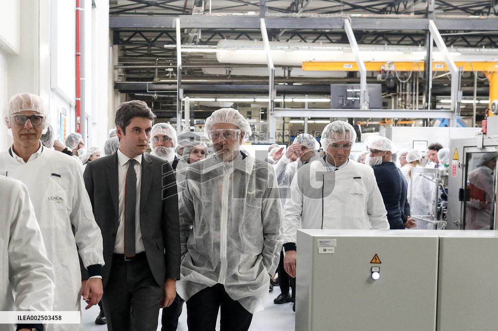 PM Attal Visits l'Oral Factory - Rambouillet