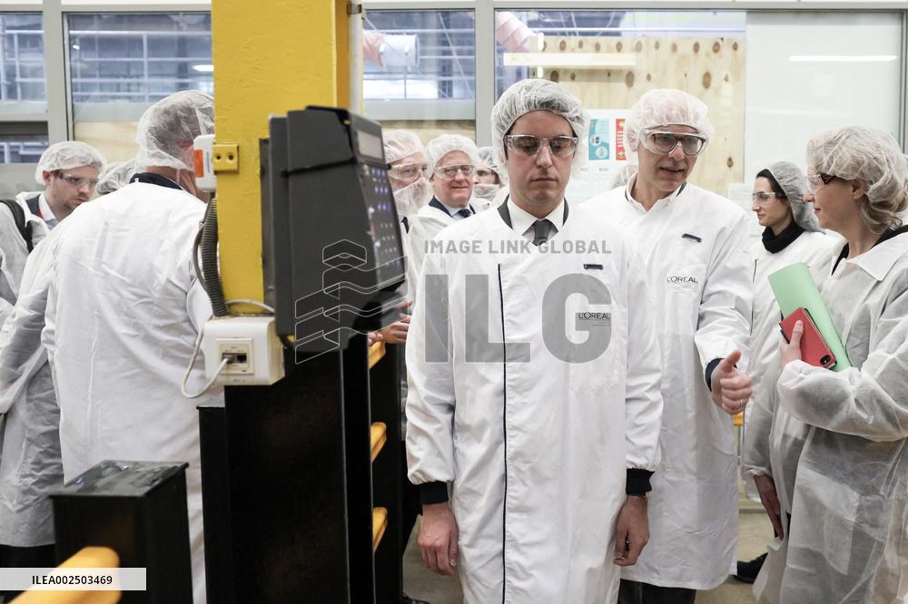 PM Attal Visits l'Oral Factory - Rambouillet
