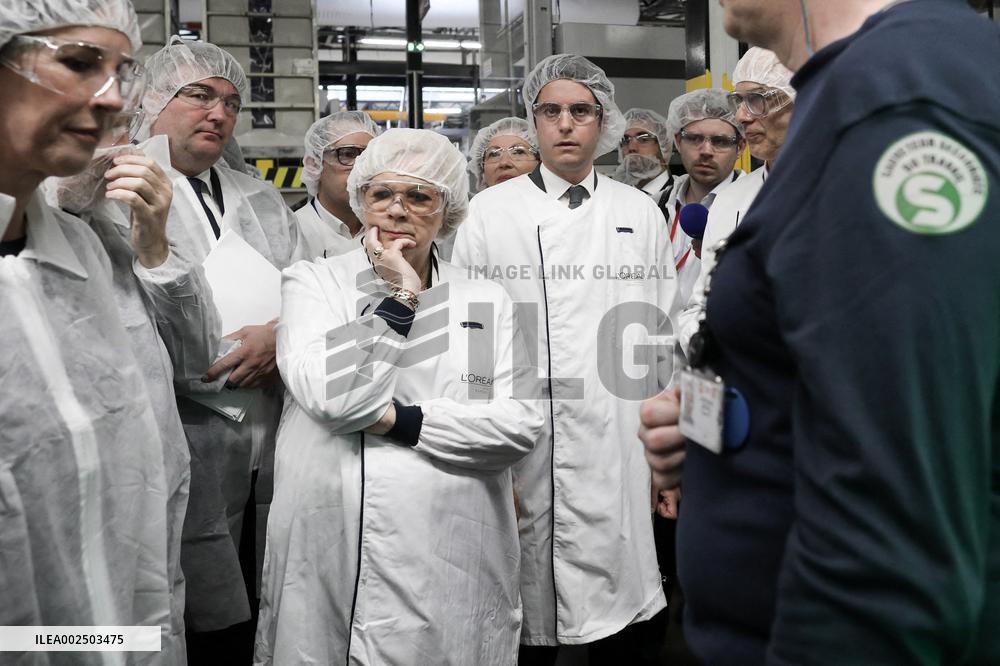 PM Attal Visits l'Oral Factory - Rambouillet