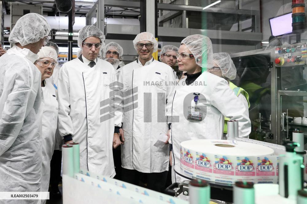 PM Attal Visits l'Oral Factory - Rambouillet