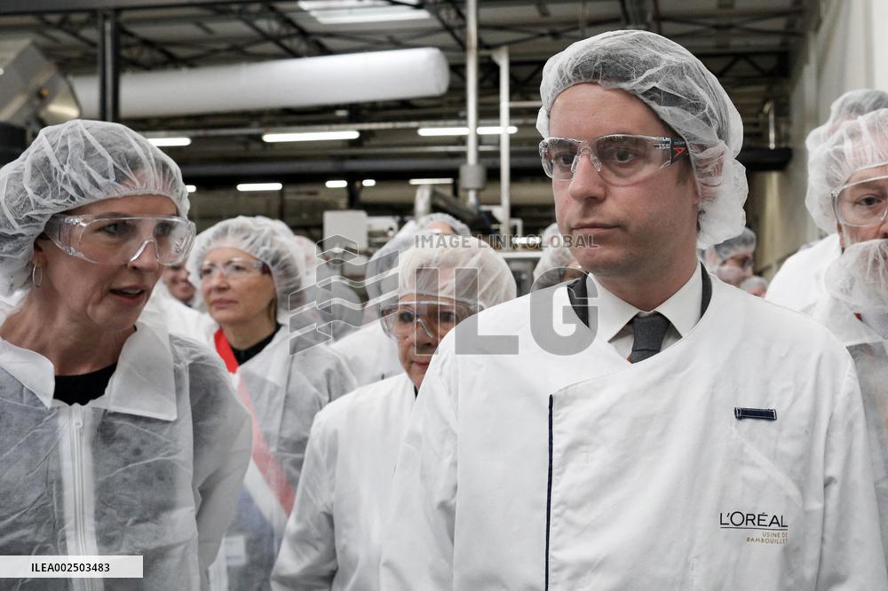 PM Attal Visits l'Oral Factory - Rambouillet