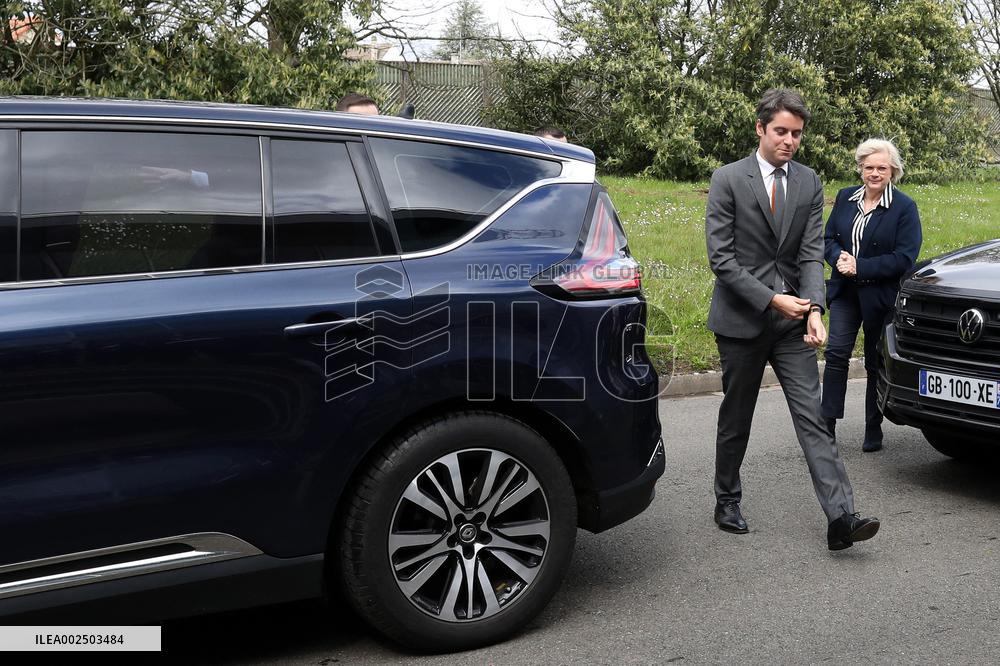 PM Attal Visits l'Oral Factory - Rambouillet