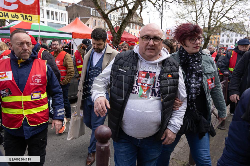 Jean-Luc Melanchon At CGT Rally - Lille