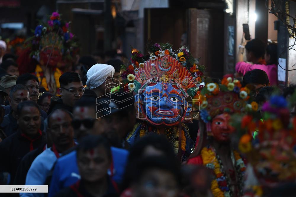 NEPAL-KATHMANDU-SHREE PACHALI BHAIRAV KHADGA SIDDHI JATRA FESTIVAL-PARADE
