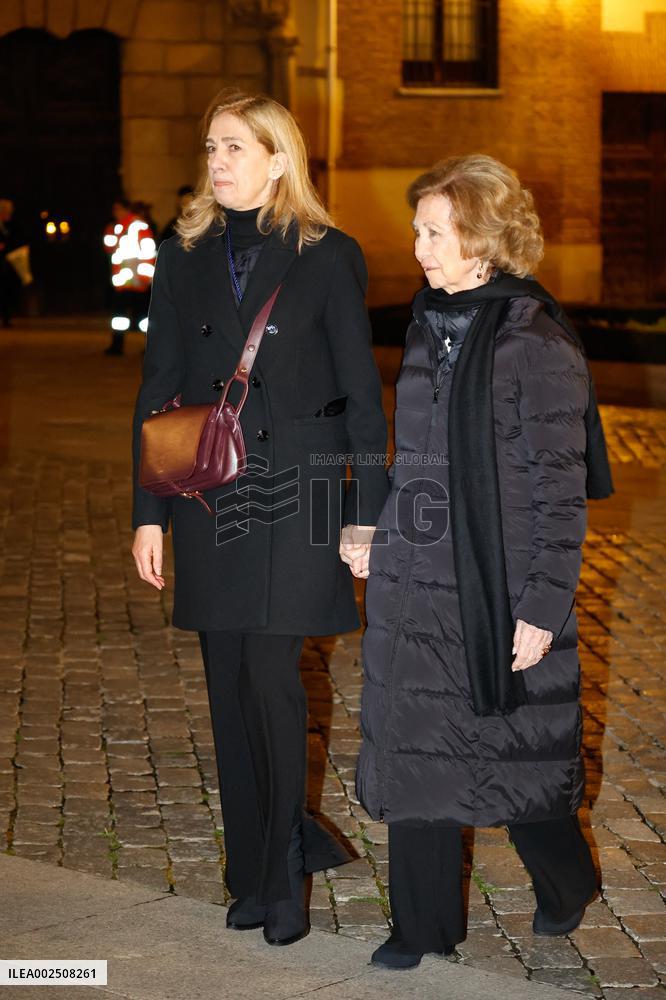 Queen Sofia during Procession of the Christ of the Halberdiers - Madrid
