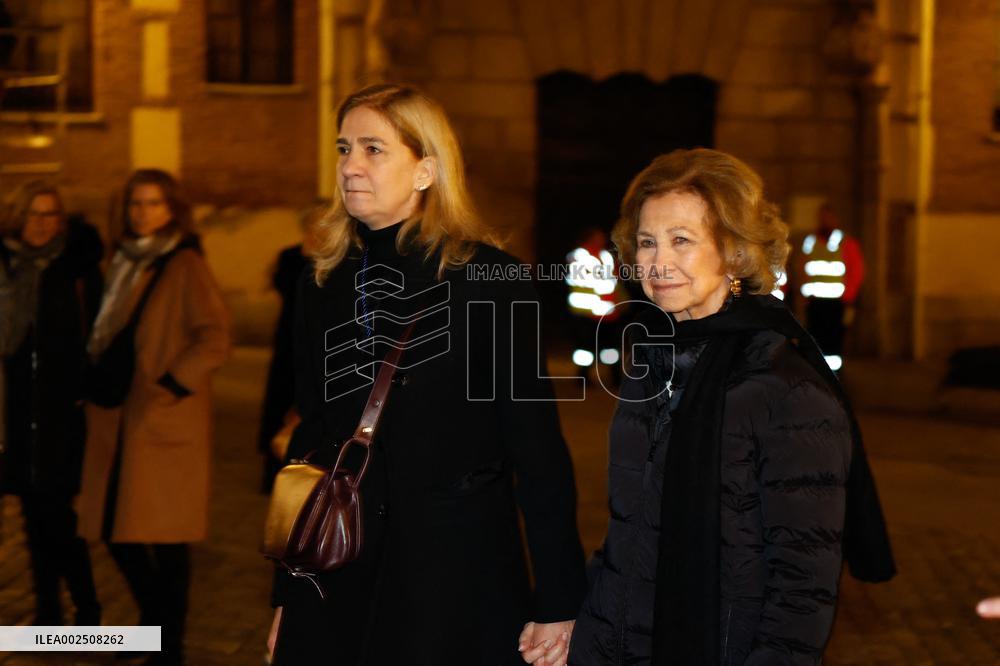 Queen Sofia during Procession of the Christ of the Halberdiers - Madrid