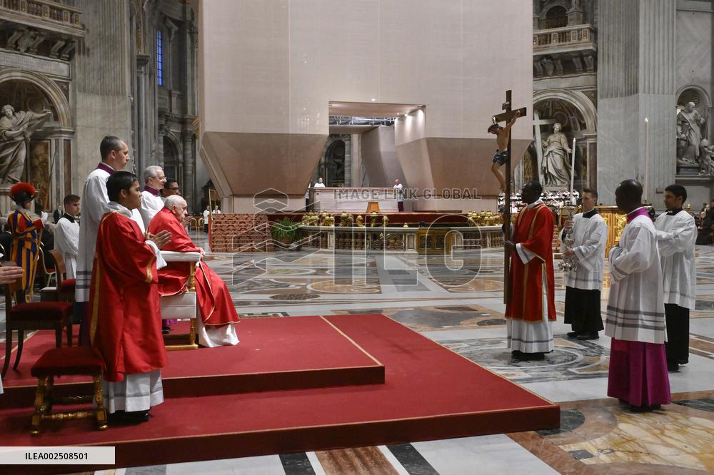 Pope Francis At The Liturgy Of The Lord's Passion on Good Friday - Vatican
