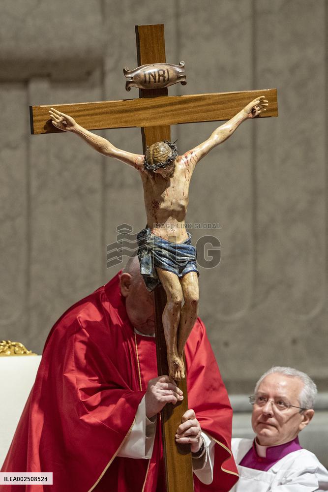 Pope Francis At The Liturgy Of The Lord's Passion on Good Friday - Vatican