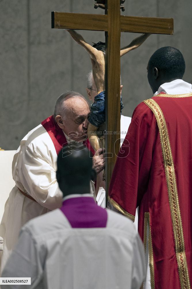 Pope Francis At The Liturgy Of The Lord's Passion on Good Friday - Vatican