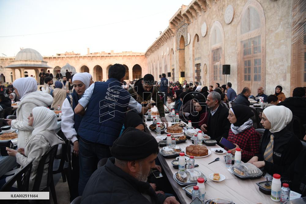 SYRIA-ALEPPO-IFTAR BANQUET