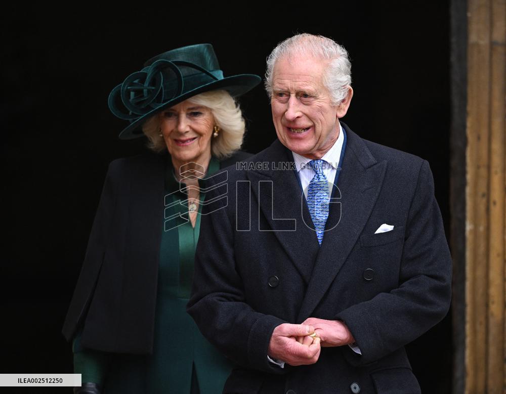 Royals Attend Easter Sunday Church Service - Windsor
